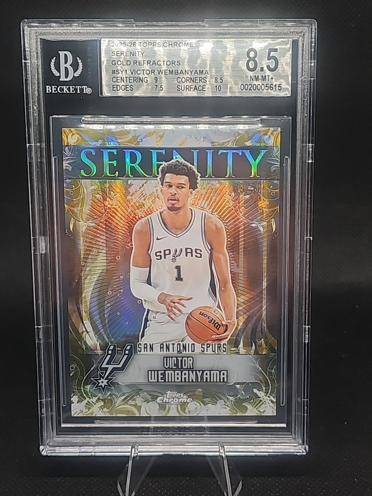 2025-26 Topps Chrome Victor Wembanyama #SY-1 Gold Refactor Serenity/50 BGS 8.5