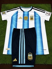 Argentina Football Jersey & Shorts Set Men Soccer Kit Siz S- L-XL-XXL