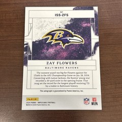 2024 Panini Impeccable Stars Zay Flowers Bronze /25 Auto Ravens Card