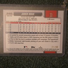 Topps 2026 Series 2 Jarren Duran Boston Red Sox #560 Serial Numbered /99
