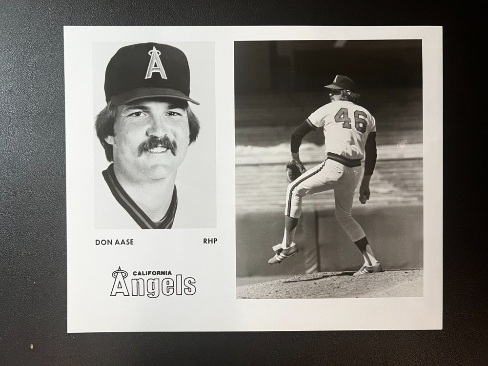 Vintage California Angels Pitcher Don Aase Type 1 8×10 Original Photo