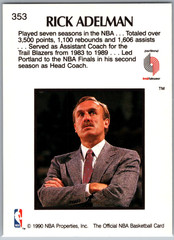 Rick Adelman Hoops 353 1990-91 Portland Trail Blazers – NBA Cards! NM