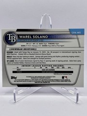 2025 Bowman Chrome Warel Solano 1st Auto Blue Refractor /150 #CPA-WS Rays