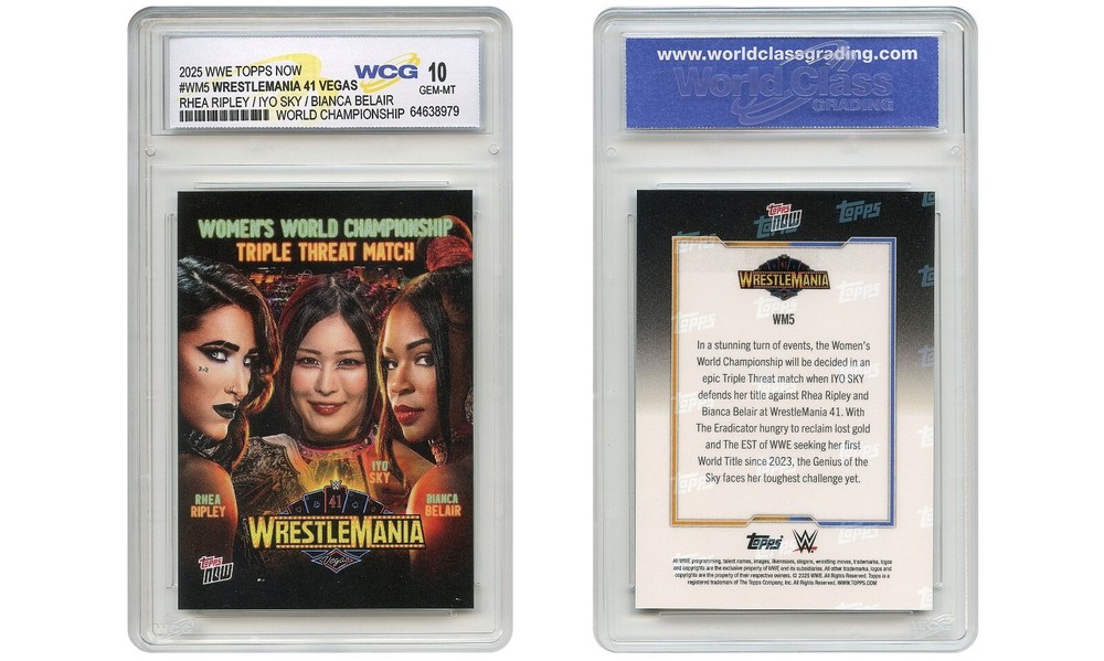2025 WWE Topps RIPLEY / SKY / BELAIR World Championship Card #WM5 – GEM-MINT 10