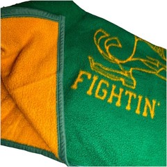 Biederlack Notre Dame Fighting Irish Fleece Throw Blanket Green Gold 57×47 USA