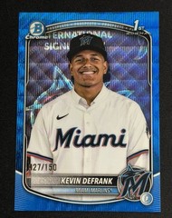 KEVIN DEFRANK 2025 BOWMAN CHROME BLUE WAVE REFRACTOR 1ST ROOKIE /150! Marlins