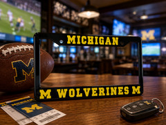 Michigan Wolverines License Plate Frame Cover – Black – EliteAuto3K