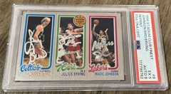 Larry Bird Dr J Magic Johnson 1996 Stadium Club Finest Signed PSA 5 8 Auto HOF