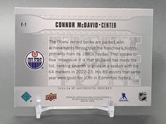 2023-24 SP Authentic Evolve E-1 CONNOR McDAVID Edmonton Oilers