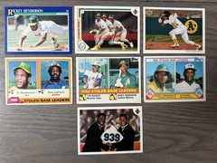 Rickey Henderson Baseball 76 Card Lot Topps Donruss Fleer Yankees Athletics