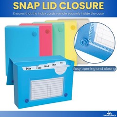1Intheoffice 4X6 Index Card Holder Poly Index Card Case/Box Assorted Colors 5