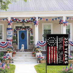 250th Anniversary Garden Flag, 250 USA Flag 12×18 inches, Black