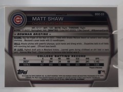 2023 Bowman Draft Matt Shaw #BDC-33 Chrome Refractor 1st Prospect Cubs