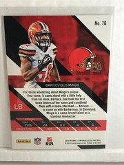 2016 Barkevious Mingo Unparalleled Lot(2): PINK & ORANGE PARALLEL #76. Browns LB