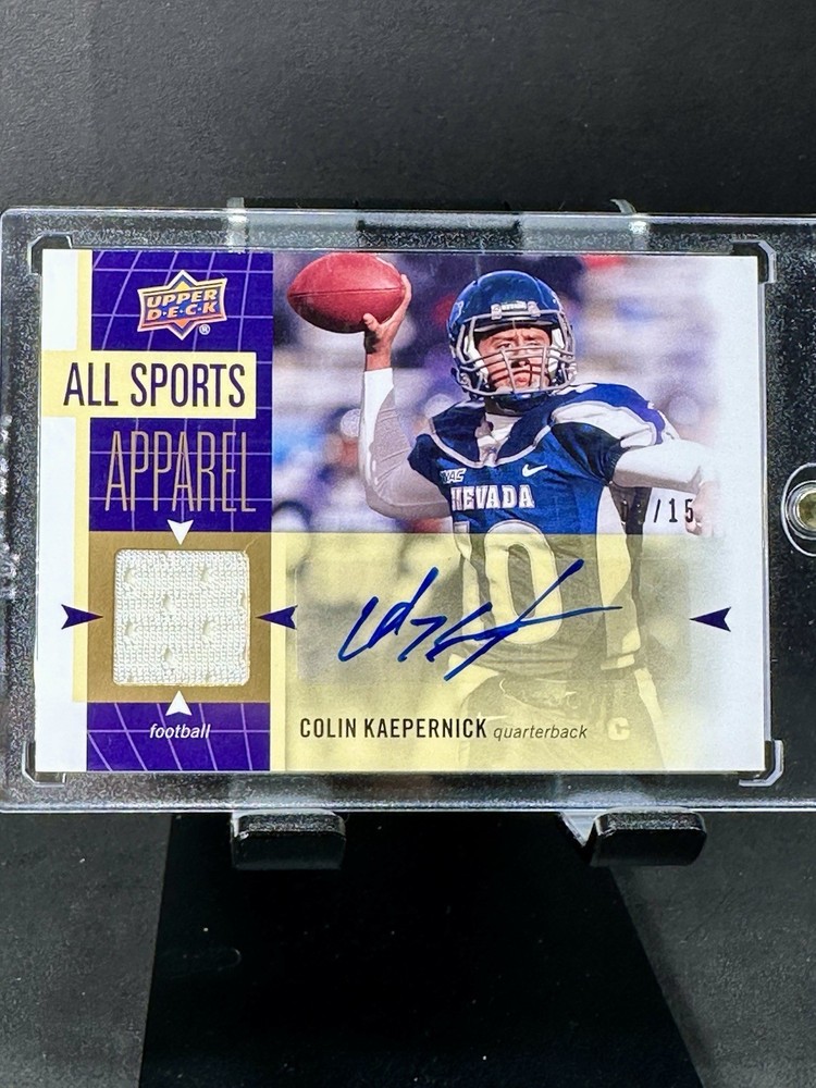 RARE 2011 UD World of Sports -All-Sport Apparel Auto Colin Kaepernick #3/15 MINT