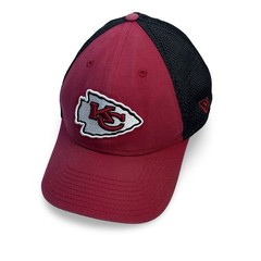 Kansas City Chiefs New Era 39Thirty Size L/XL Stretch Fit Hat Cap Red Gray Mesh