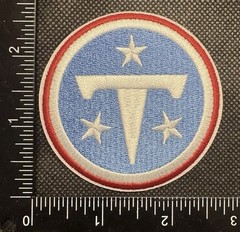 TENNESSEE TITANS NFL FOOTBALL IRON ON EMBROIDERED PATCH, RULER IN PHOTO
