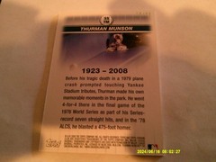 SALE THURMAN MUNSON topps Yankee Stadium Slices Dugout Bench Relic 59/89