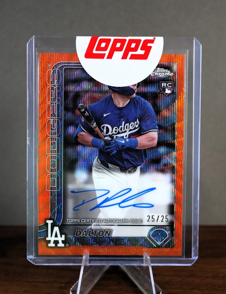 2025 Topps Chrome Update True Orange Wave Dalton Rushing Auto /25 Sealed