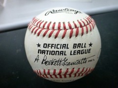 Hank Aaron & Al Downing Signed National League Baseball with Case & COA