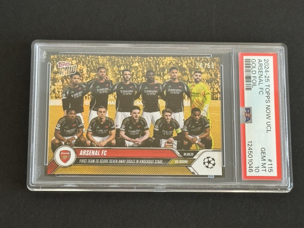 Arsenal FC 2024-25 Topps Now UEFA Champions League #ed 28/50 PSA 10