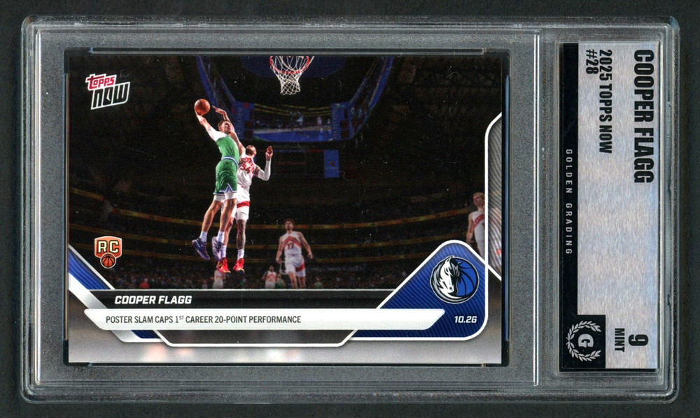 2025-26 Topps Now 1st 20 Point Game #28 Cooper Flagg Rookie (RC) Graded Mint 9