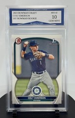 2023 Bowman Draft Colt Emerson Mariners Rookie Prospect Card #BD-42 Gem Mint 10