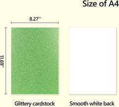 Glitter Cardstock Sheets 11.5×8 Inches 60 Double Sided Paper for Crafts and