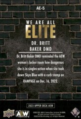 2023 Upper Deck AEW We Are All Elite #AE-5 Britt Baker wrestling card