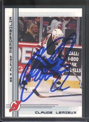2000-01 In The Game CLAUDE LEMIEUX #373 Be A Player Memorabilia Auto NJ Devils