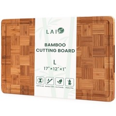 LAIF Premium Bamboo Cutting Board with Juice Groove – 17&Prime;L x 12&Prime;W, Natural