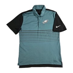 Mens Nike DriFIT Philadelphia Eagles Polo Shirt Medium Green Black NFL