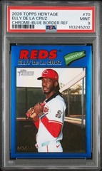 2026 Topps Heritage Chrome Blue Refractor 042/150 Elly De La Cruz PSA 9 Pop 1