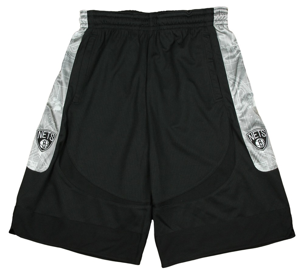 Zipway NBA Basketball Men&rsquo;s Brooklyn Nets Blue Print Shorts, Black / Grey