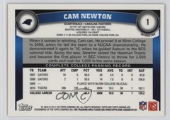 2011 Topps Chrome Retail Orange Refractor Cam Newton #1 Rookie RC 0vp0