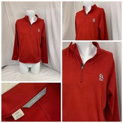 St. Louis Cardinals 1/4 Zip Pullover M Red Cutter Buck 100% Polyester YGI Y1-526
