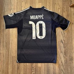 Kylian Mbappé #10 2025/26 Real Madrid Black Away Jersey Size Large Mens adidas