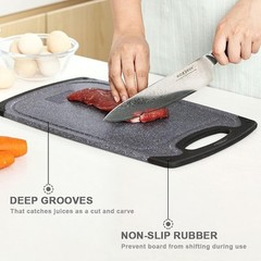 Cutting Boards for Kitchen, Large-Small Board Set of Large, Dark Gray