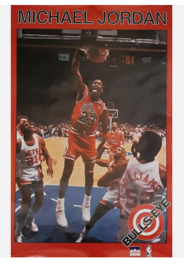 1989 Michael Jordan « Bulls-Eye » Chicago Bulls 22×34 Starline Poster NOS Sealed!!