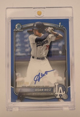 2025 Bowman Chrome Draft AIDAN WEST 1st Blue Wave Refractor Auto /150 CPA-AWE