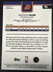 2025-26 Topps Chrome Update Grayson Allen #95 Yellow Wave Refractor 116/275 Suns
