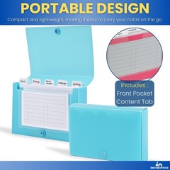 1Intheoffice 4X6 Index Card Holder Poly Index Card Case/Box Assorted Colors 5