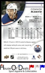 2023-24 SP Authentic #1 Connor McDavid Edmonton Oilers NHL Hockey Card