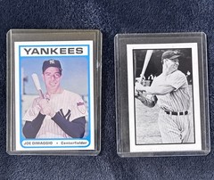 1972 JOE DIMAGGIO Bowery Bank & 1984 Lou Gehrig Baseball Card NMT Yankees 