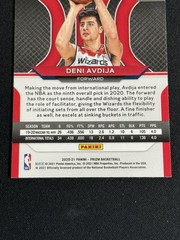 Deni Avdija 2020-21 Panini Prizm Orange Cracked Ice RC #290 WASH WIZ PORT TB SP