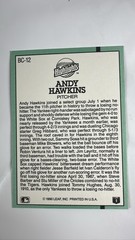 1991 Donruss Highlights Andy Hawkins #BC-12 New York Yankees Error Card