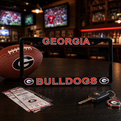 Georgia Bulldogs UGA License Plate Frame Cover – Black – EliteAuto3K