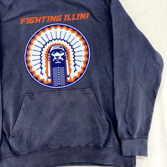 Fighting Illini Chief Illiniwek Comfort Colors Hoodie – True Navy and Black