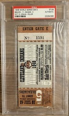 1948 WORLD SERIES GAME 5 TICKET SATCHEL PAIGE WS DEBUT~1ST BLACK PITCHER PSA 1.5