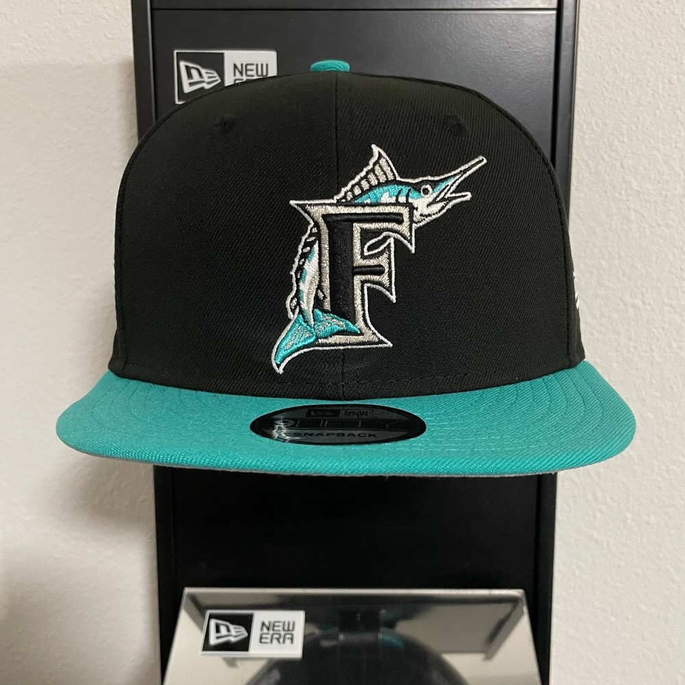 MLB – Florida Marlins 9FIFTY Adjustable Snapback Hat – New Era Cap – Black